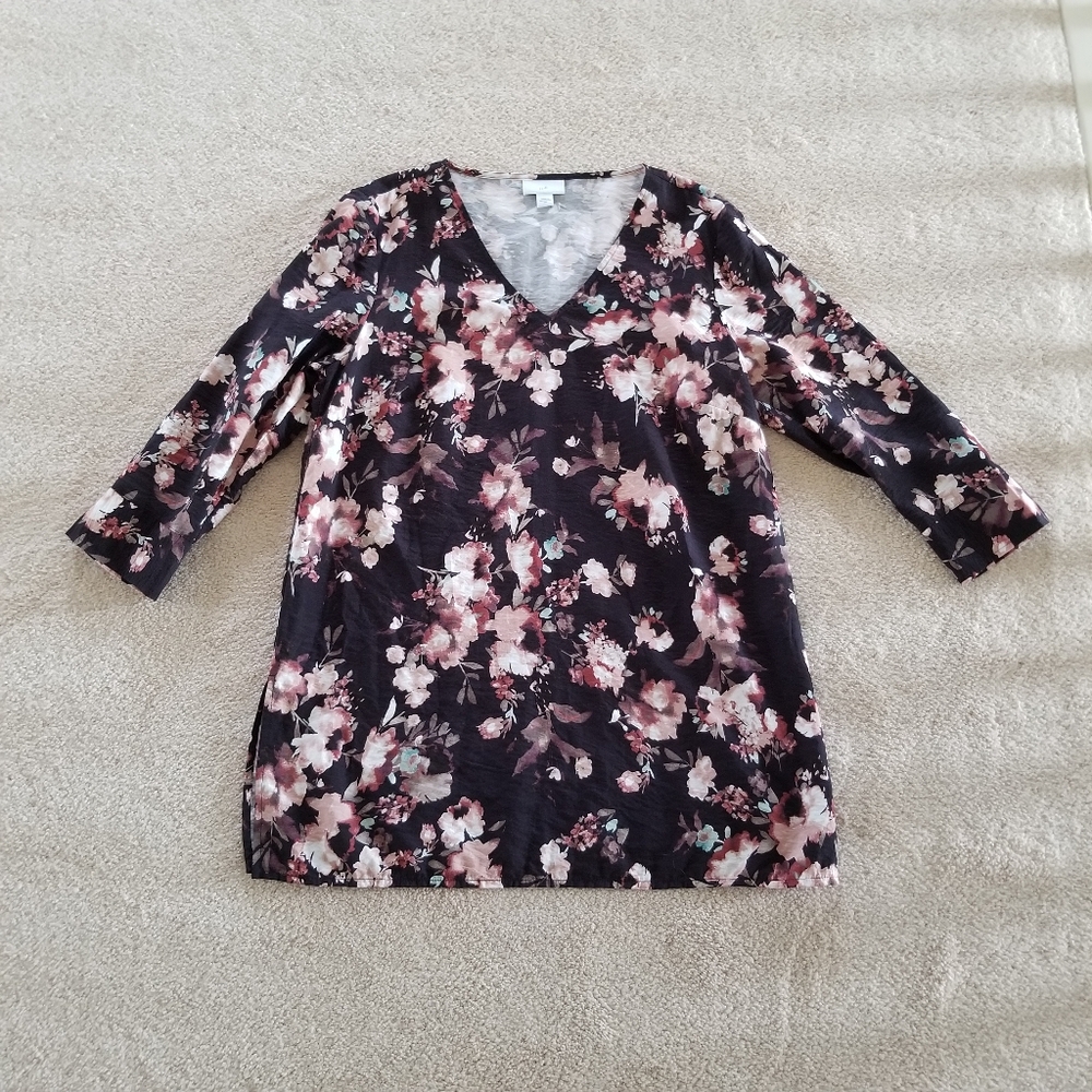J. Jill Floral Rayon Blend Tunic Size XS